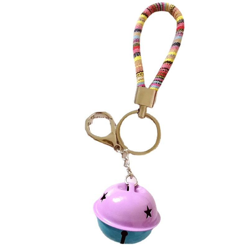 Wholesale Random 20pcs Colorful Ethnic Style Two-color Bell Fabric Keychain